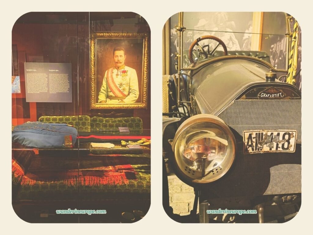 Museum of Military History Vienna Guide: Expectations & Tips 20 The uniform of Franz Ferdinand and his car when he was assassinated in Saravejo, Museum of Military History, Vienna, Austria