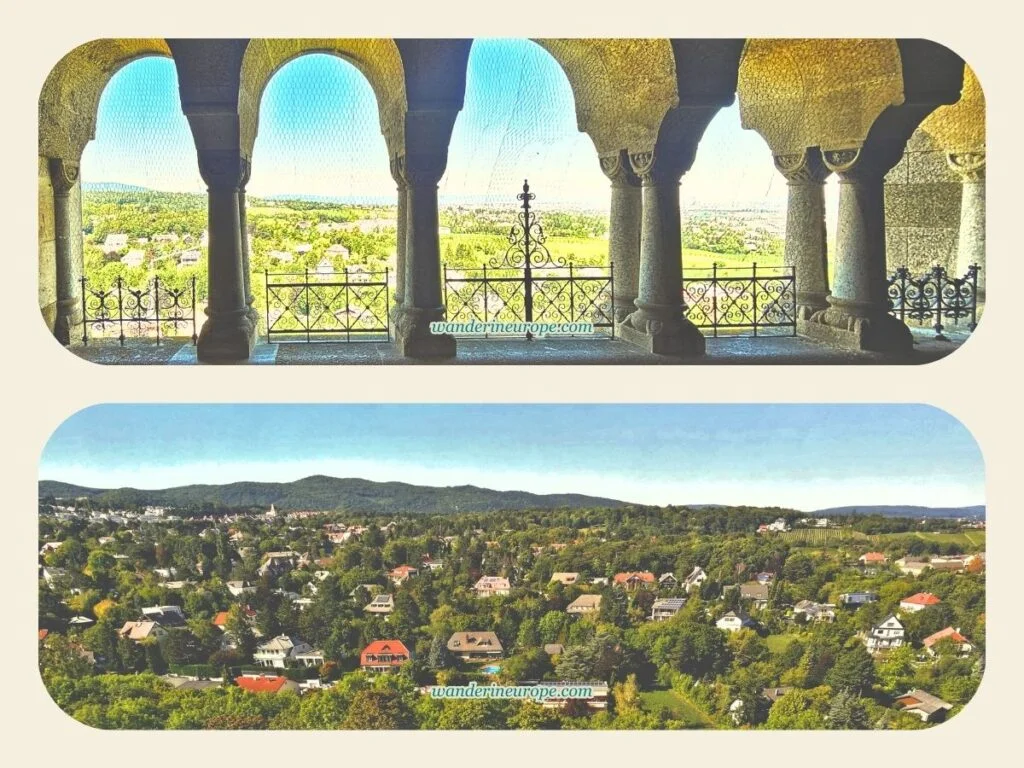 Views from the balcony of Liechtenstein Castle, Vienna, Austria