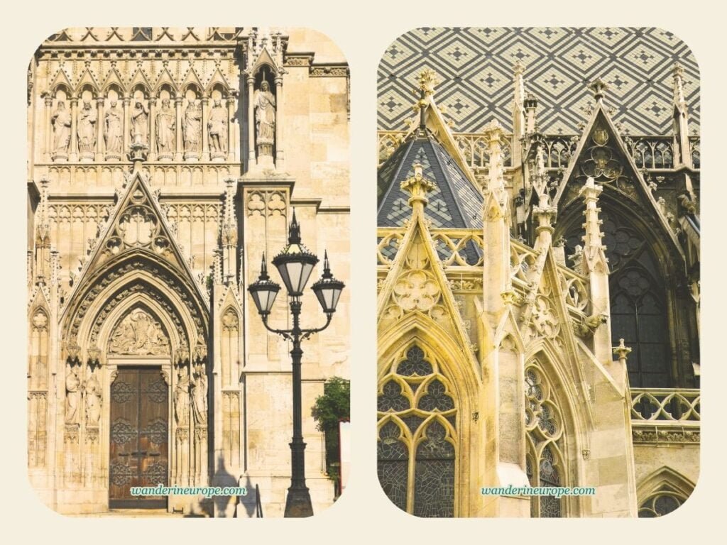 Self-Guided Vienna Ringstrasse Walking Tour with Map & Route 79 A closer look to the architectural details of Votivkirche, a stunning landmark along Ringstrasse, Vienna, Austria