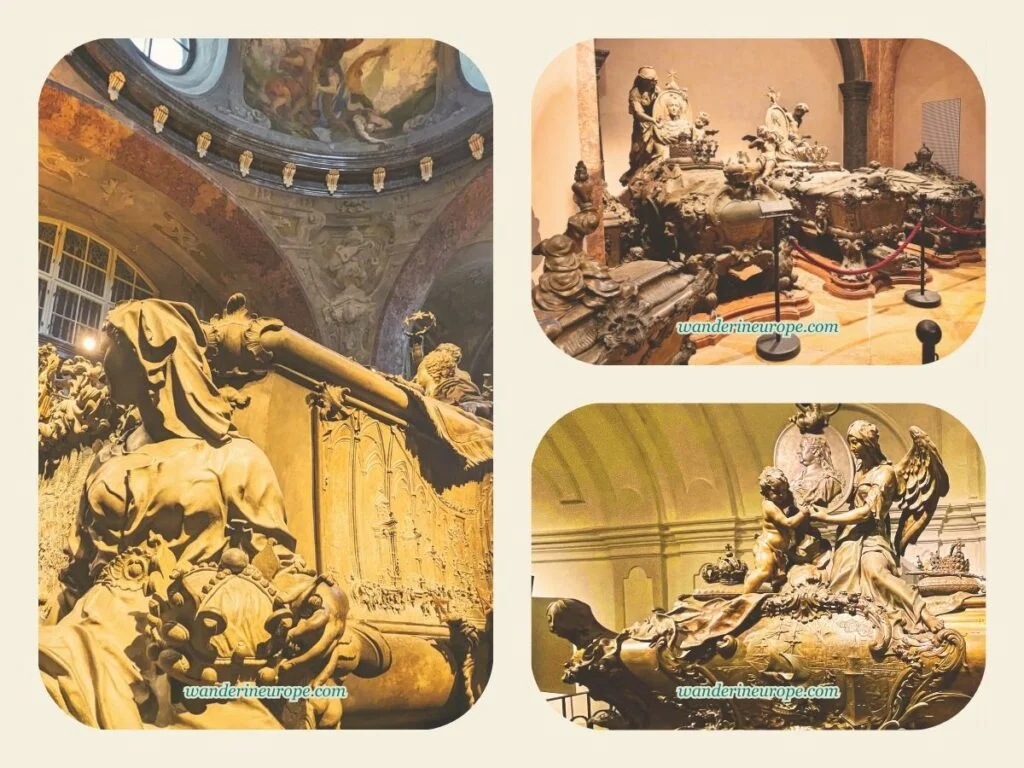 Creepy and awe-inspiring tombs in the Imperial Crypt, Vienna, Austria