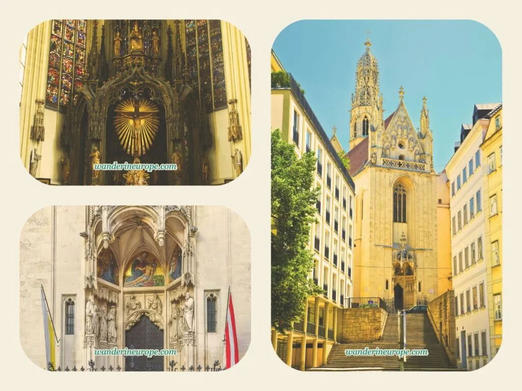 Exteriors & interiors of Maria am Gestade Catholic Church, Vienna, Austria