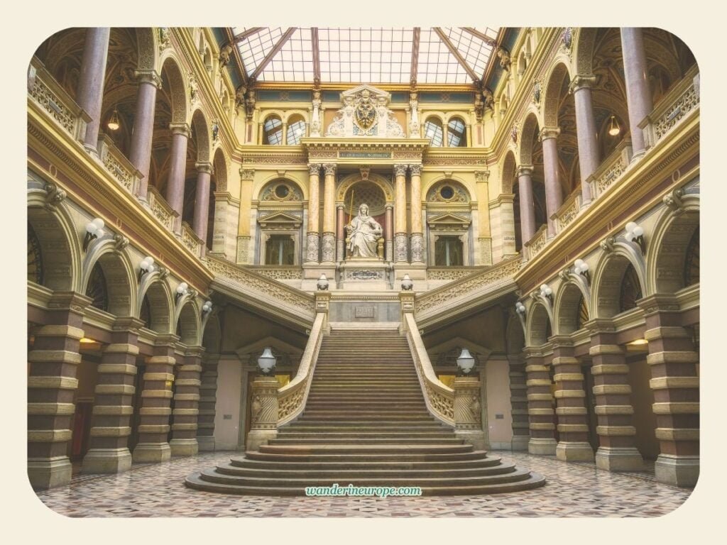 Self-Guided Vienna Ringstrasse Walking Tour with Map & Route 58 Inside Justizpalast, one of the notable landmarks you can visit when exploring Ringstrasse of Vienna, Austria