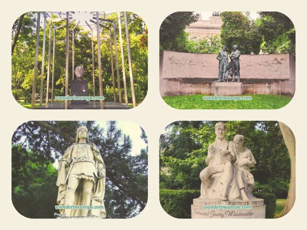 Little gems, statues, and monuments within Rathausplatz — one of the squares along Ringstrasse, Vienna, Austria