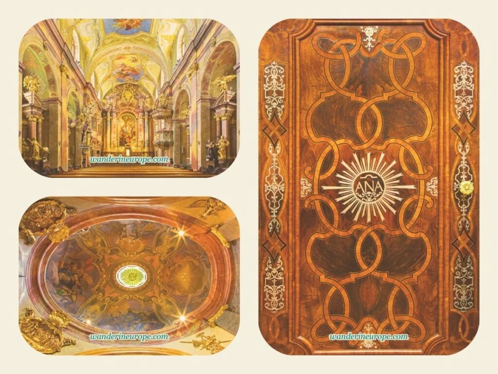 Spectacular interiors of Annakirche, Vienna, Austria