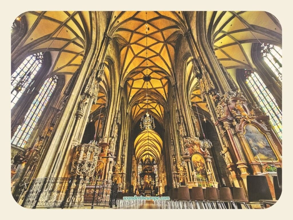 10 Architectural Marvels in Vienna + Tips for Your Visit 27 The view of the nave of Stephansdom from the narthex, a stunning interiors of an edifice in Vienna, Austria