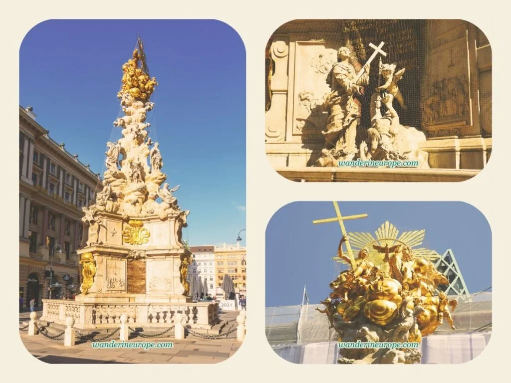 Wiener Pestsäule, one of the most impressive fountains in Vienna, Austria