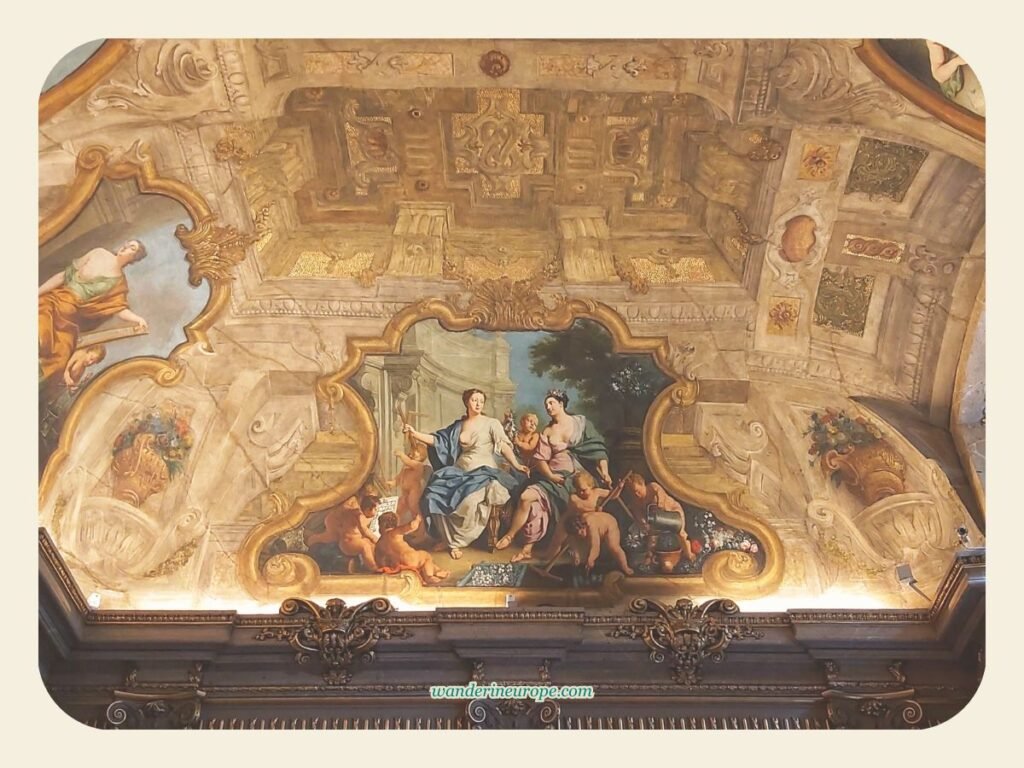 Vienna’s Interiors: A Wanderer’s Guide to Must-See Artworks 52 A closer look at the fresco, Fama Angel Announcing Glory, in the Theater Museum, Vienna, Austria