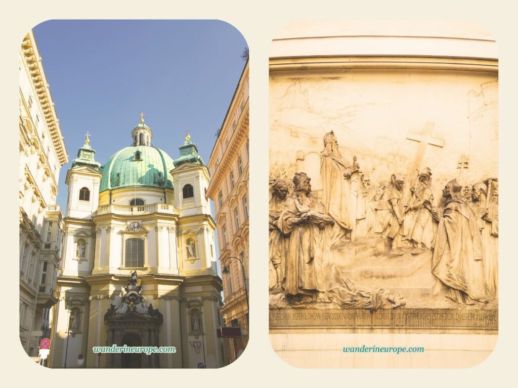 20 Beautiful Places in Vienna You Can Visit for FREE 38 Exteriors of Peterskirche, a beautiful place to visit for free in Vienna, Austria