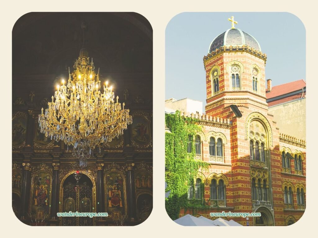 20 Beautiful Places in Vienna You Can Visit for FREE 53 Inside and outside of the Holy Trinity Greek Orthodox Church, a stunning place that you can visit for free in Vienna, Austria