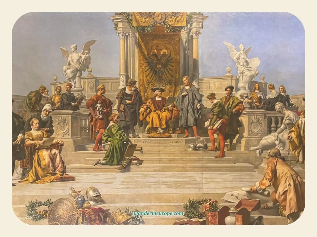 Vienna’s Interiors: A Wanderer’s Guide to Must-See Artworks 2 Middle part of the fresco, Patrons of the Fine Arts in the House of Habsburg, inside Kunsthistorisches Museum in Vienna, Austria