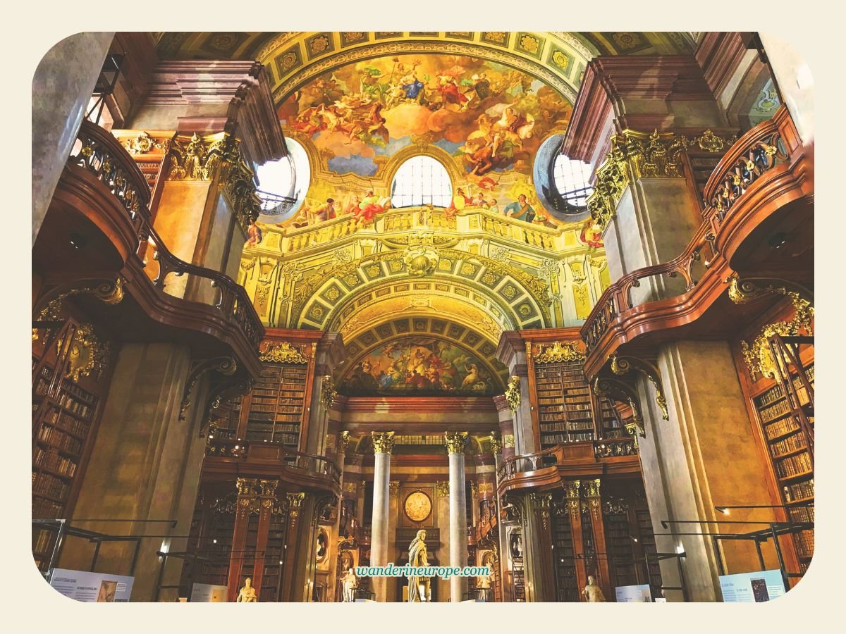 Vienna 47 Optional destination in Hofburg — The beautiful interiors of the Austrian National Library inside Hofburg, Vienna, Austria