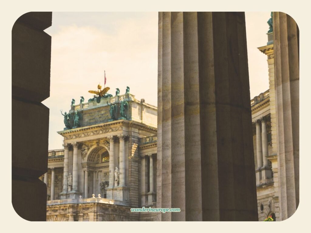 Vienna One-Day Budget Itinerary: Sightseeing Top Attractions 8 Photogenic view of Neueburg from the Outer Castle Gate in Heldenplatz, Vienna, Austria