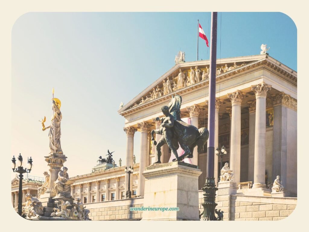 A Self-Guided Walking Tour in Old Town Vienna (With a Map) 14 Stop #4 — Austrian Parliament, Old Town Vienna Walking Tour, Austria