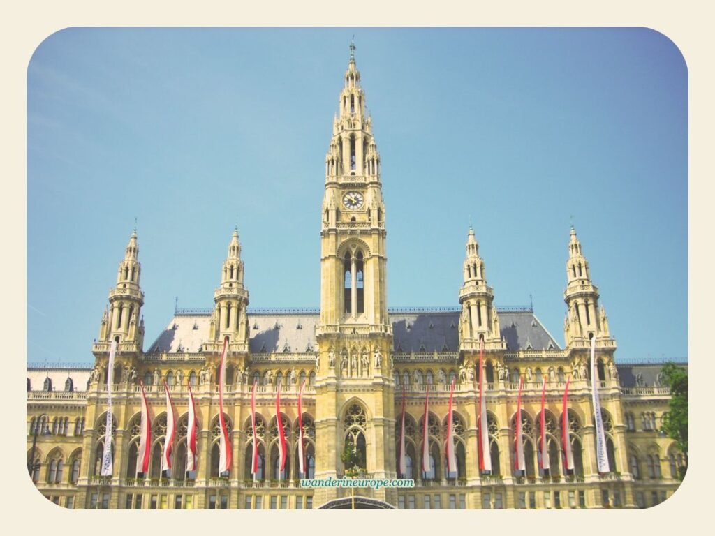 20 Beautiful Places in Vienna You Can Visit for FREE 56 The facade of Rathaus from Rathausplatz, free places to visit in Vienna, Austria