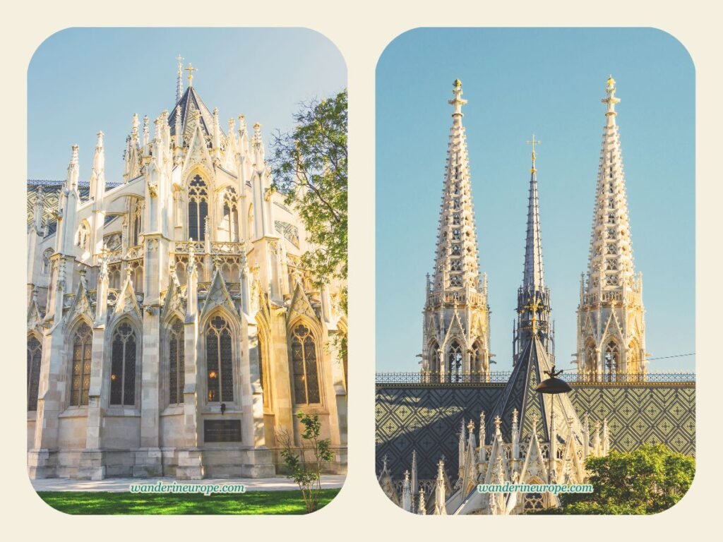 20 Beautiful Places in Vienna You Can Visit for FREE 50 The flying buttresses and spires of Votivkirche, a stunning place free to visit in Vienna, Austria