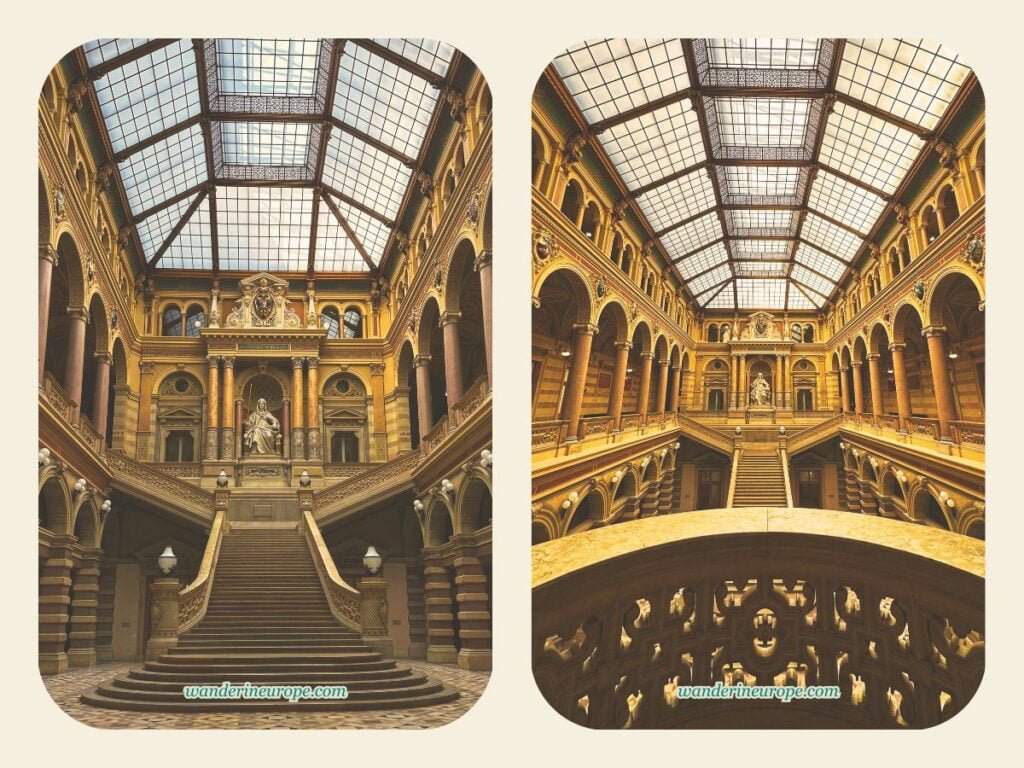 20 Beautiful Places in Vienna You Can Visit for FREE 6 The grand staircase of Justizpalast, one of the beautiful places to visit in Vienna, Austria