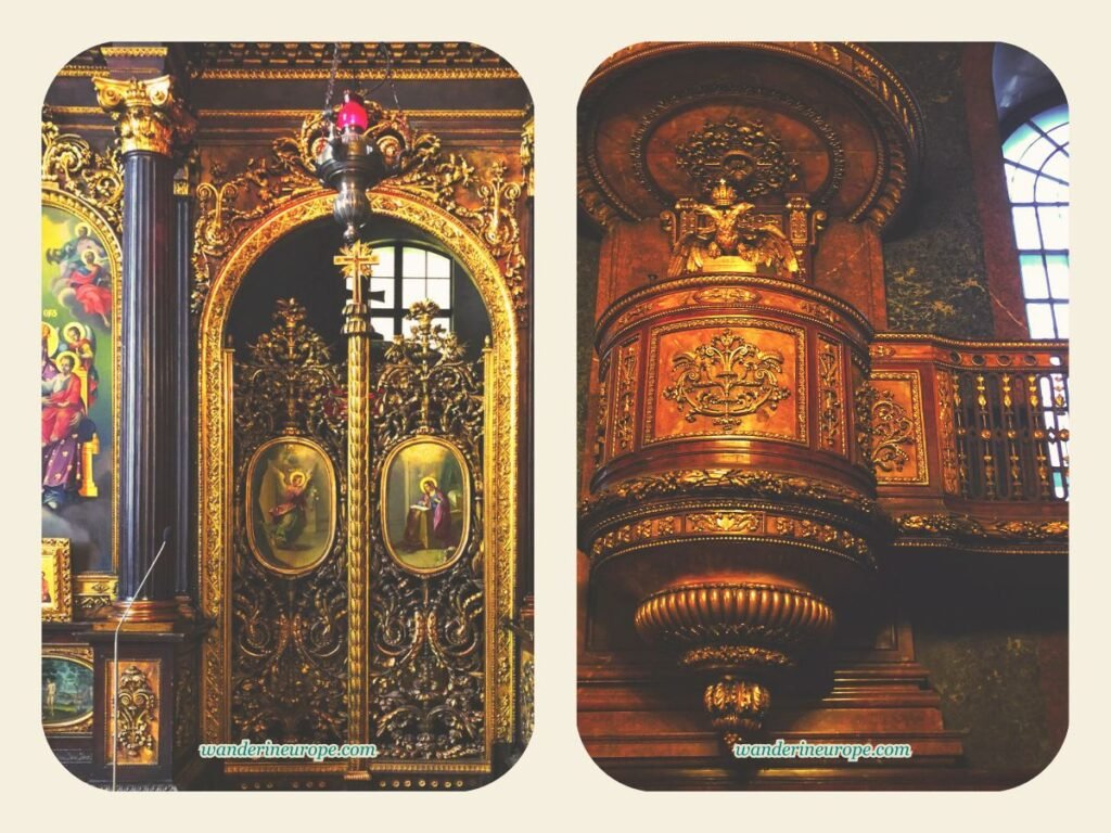 20 Beautiful Places in Vienna You Can Visit for FREE 54 The ornate gate and pulpit of Holy Trinity Greek Orthodox Church, a free stunning place to visit in Vienna, Austria