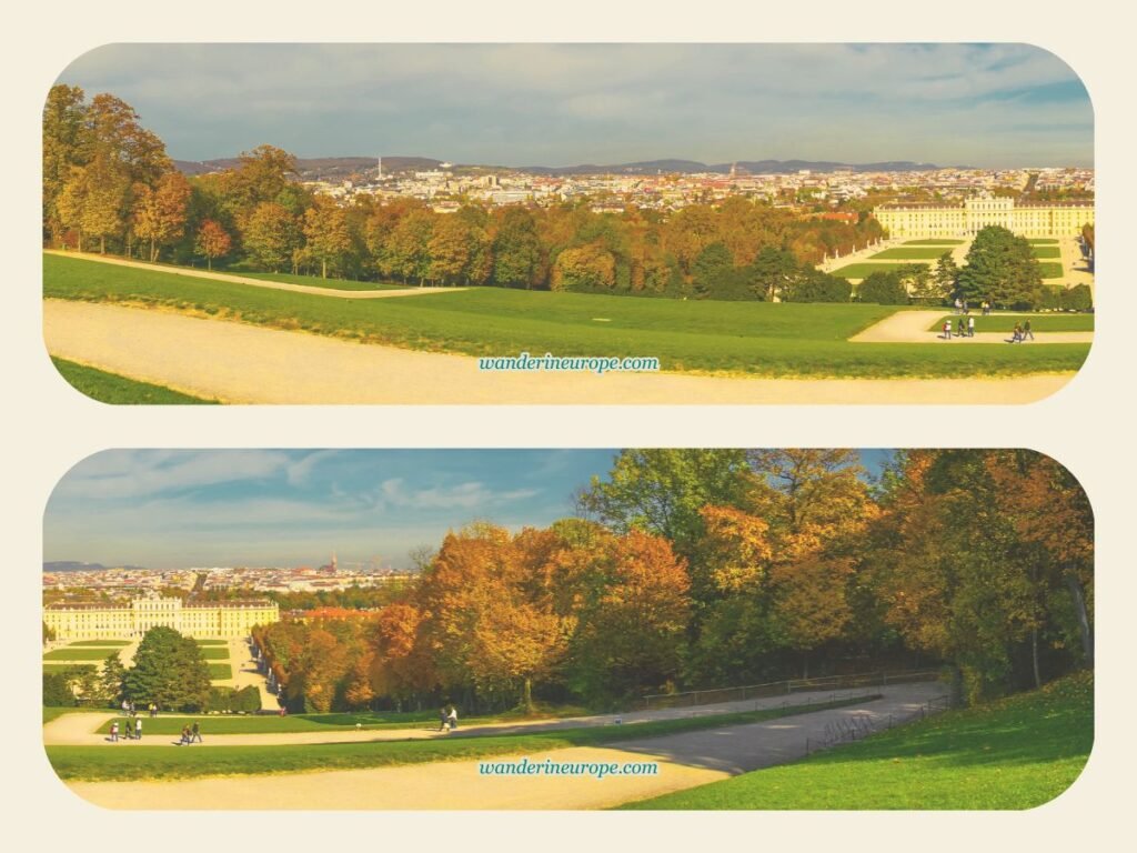10 Days in Austria Itinerary: Innsbruck, Salzburg and Vienna 31 The panoramic view of Schonbrunn Palace Garden from the hill where Gloriette is located, Vienna, Austria