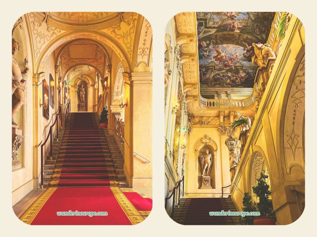 20 Beautiful Places in Vienna You Can Visit for FREE 3 The staircase of the beautiful Palais Daun Kinsky, One of the most beautiful places you can visit for free in Vienna, Austria