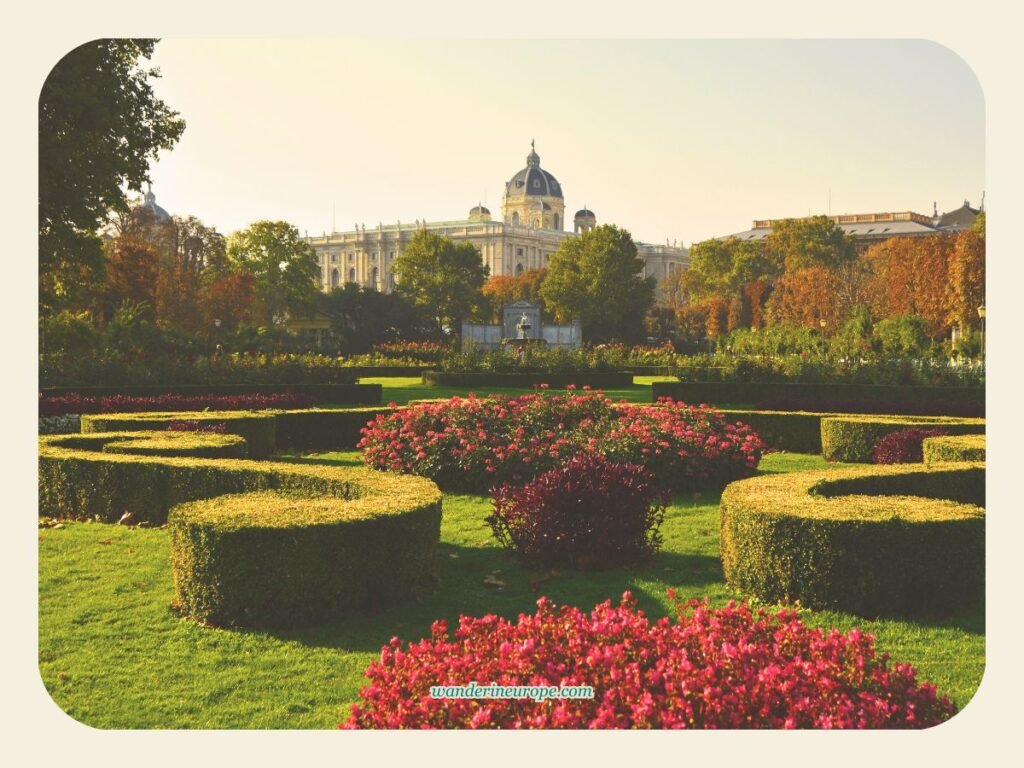 Vienna One-Day Budget Itinerary: Sightseeing Top Attractions 5 Volksgarten — your first stop in this one day itinerary for Vienna, Austria
