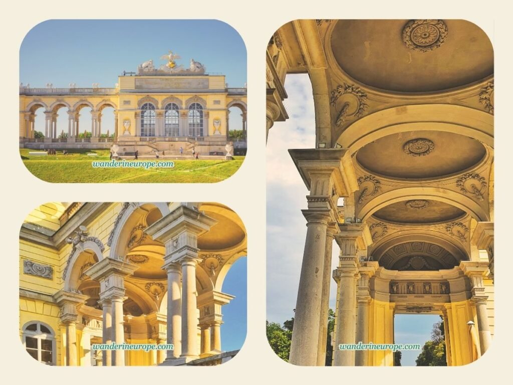 Three Days Vienna Itinerary: History, Art, and Architecture 18 After exploring the park, relax in the Gloriette — Eat, drink, and go to its roof deck to see a panoramic view of the palace — second destination part 3 — day two of three, itinerary for Vienna, Austria