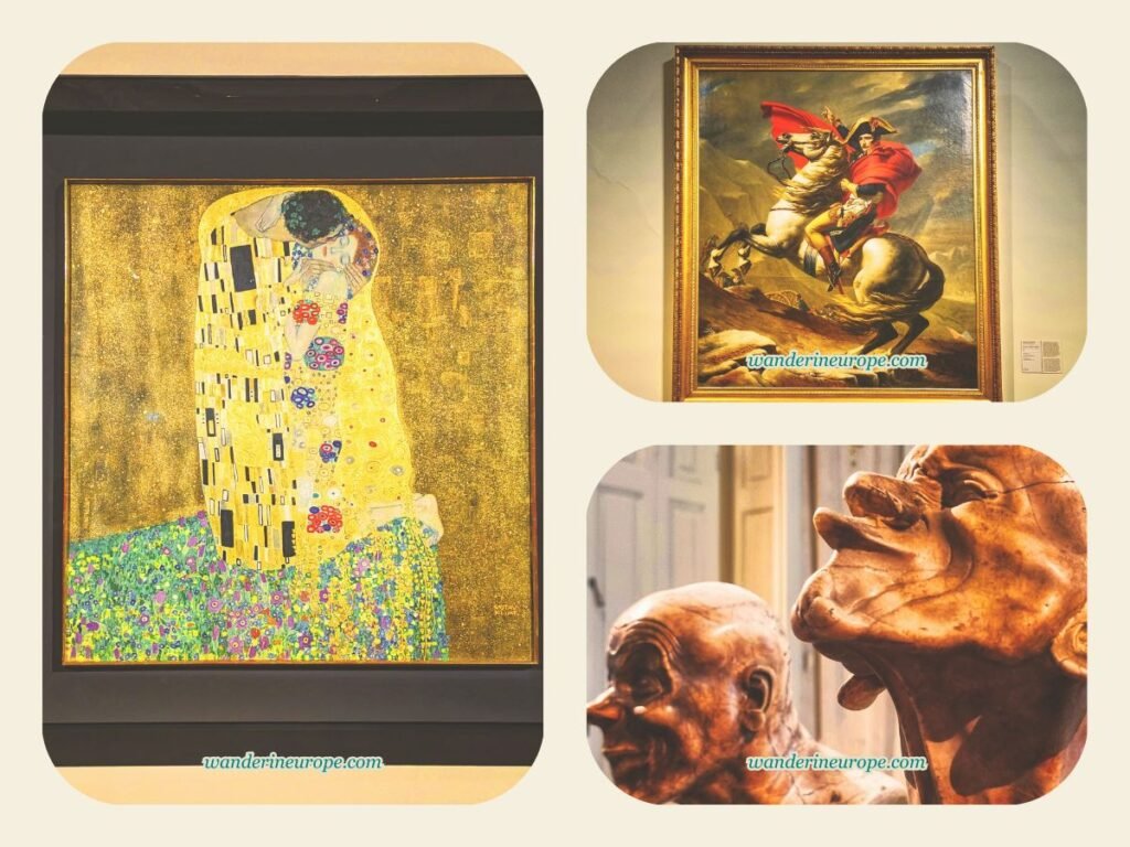 2-Day Vienna Itinerary: Visiting the Highlights & Viewpoints 6 Come inside Upper Belvedere Palace to see these notable artworks — The Kiss, Napoleon Crossing the Alps, Character Heads, first destination — day 1 of 2 in Vienna, Austria