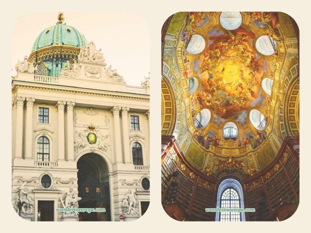 Three Days Vienna Itinerary: History, Art, and Architecture 5 In the afternoon, come inside Hofburg to see the Austrian National Library and see more architectural masterpieces — third destination — day one of three, itinerary for Vienna, Austria