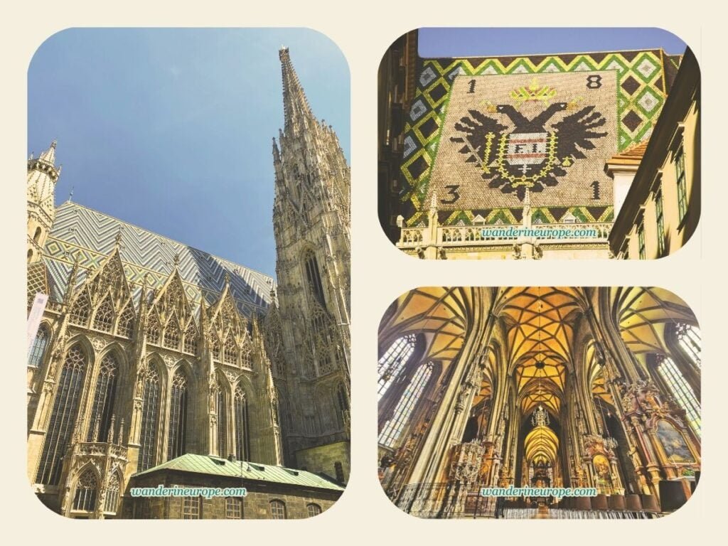 Three Days Vienna Itinerary: History, Art, and Architecture 8 Stephansdom is a highlight of a visit to Old Town Vienna — Walk around the church, go inside, and climb one of its towers — fourth destination part 3 — day one of three, itinerary for Vienna, Austria