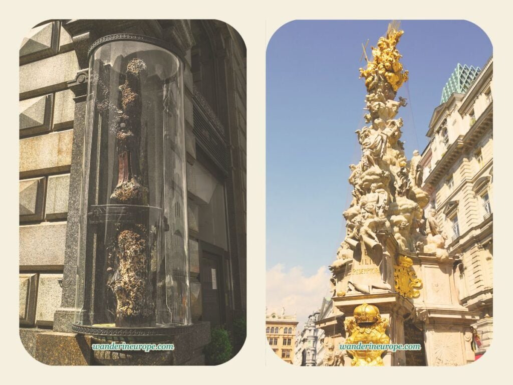 2-Day Vienna Itinerary: Visiting the Highlights & Viewpoints 32 Stock-im-Eisen and Pestsäule are the two top attractions along Graben, second destination — day 2 of 2 in Vienna, Austria