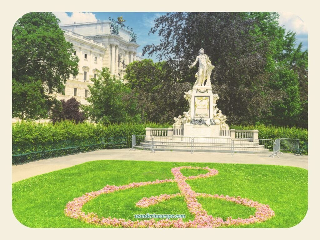 2-Day Vienna Itinerary: Visiting the Highlights & Viewpoints 8 The monument of Mozart near Hofburg, second destination — day 1 of 2 in Vienna, Austria