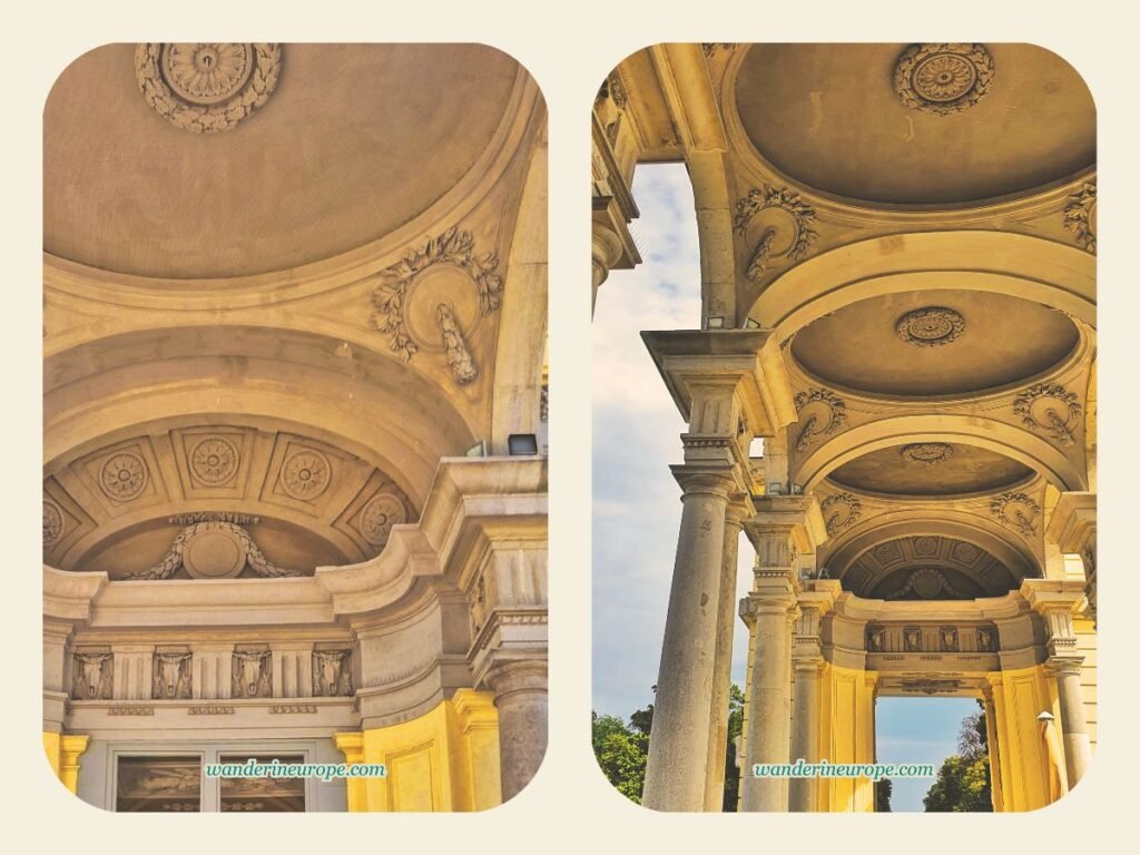 2-Day Vienna Itinerary: Visiting the Highlights & Viewpoints 44 The reliefs and domes — little beautiful things to see in Gloriette of Schonbrunn Palace, sixth destination — day 2 of 2 in Vienna, Austria
