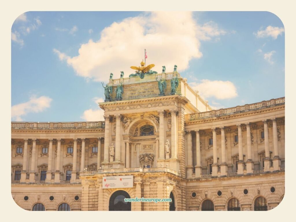 2-Day Vienna Itinerary: Visiting the Highlights & Viewpoints 9 This is the view of Neueburg wing of Hofburg from Heldenplatz, second destination — day 1 of 2 in Vienna, Austria