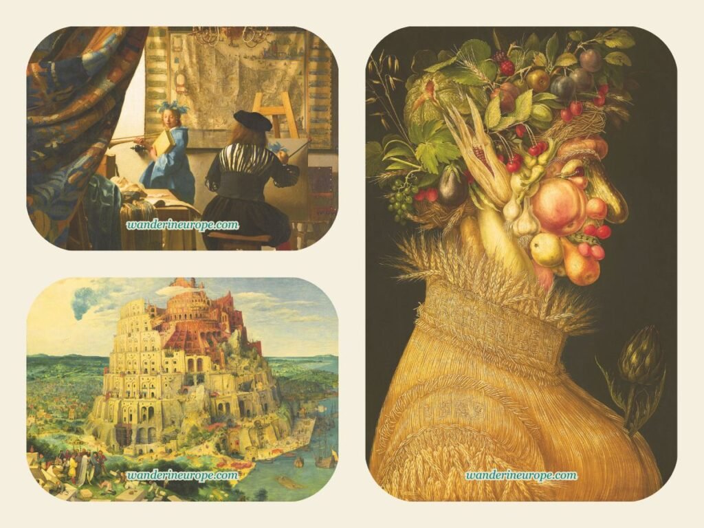 2-Day Vienna Itinerary: Visiting the Highlights & Viewpoints 19 Turmbau zu Babel, Die Malkunst, Seasonal Paintings by Giuseppe Arcimboldo — three of the most famous artworks in Kunsthistorisches Museum, third destination — day 1 or 2 in Vienna, Austria