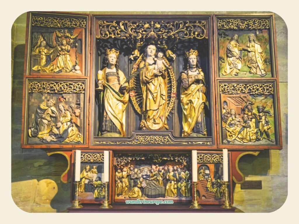 Exploring Old Town Bamberg: Must-See Sights and Experiences 5 A medieval altar inside Bamberg Cathedral, Germany