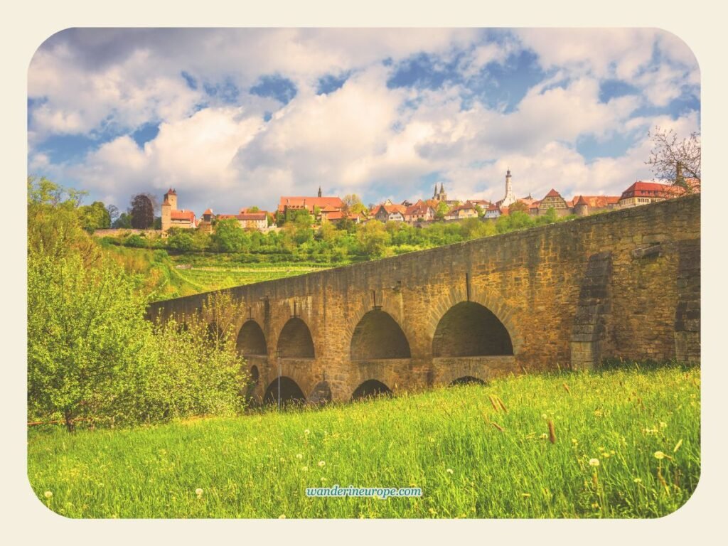 Double bridge, Rothenburg ob der Tauber, Germany