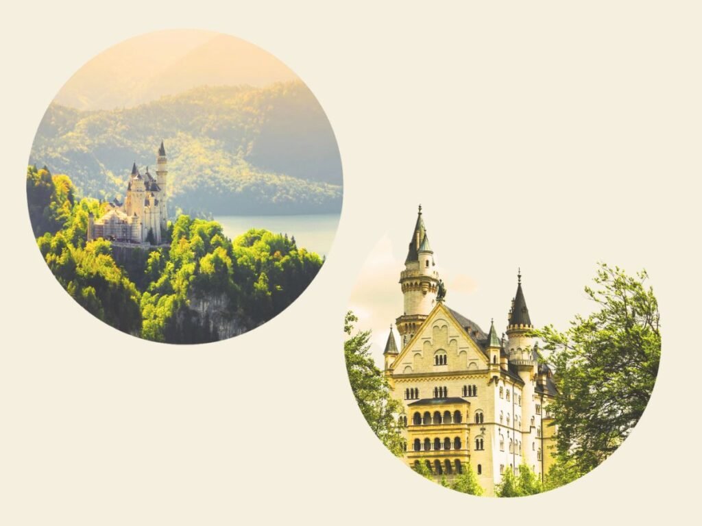 Is Neuschwanstein Castle Worth Visiting? A Quick Answer 2 Drone shot and close up shot of Neuschwanstein Castle, Schwangau, Germany