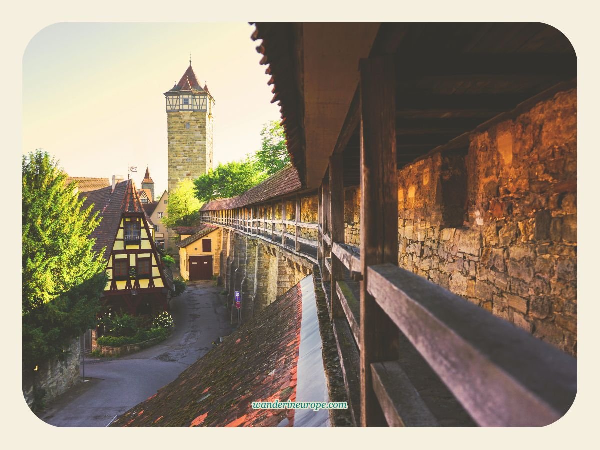 Franconia 48 Gerlachschmiede, one of the highlights of walking along the wall of Rothenburg ob der Tauber, Germany