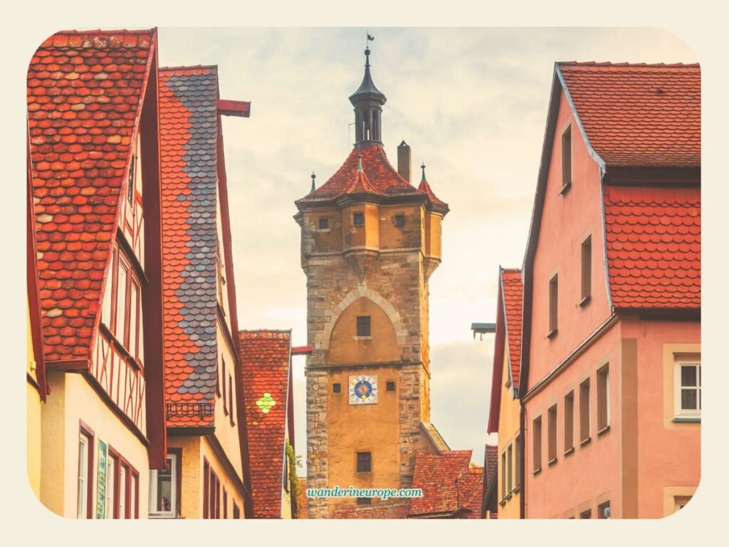 Klingentor, a tower along the wall of Rothenburg ob der Tauber, Germany