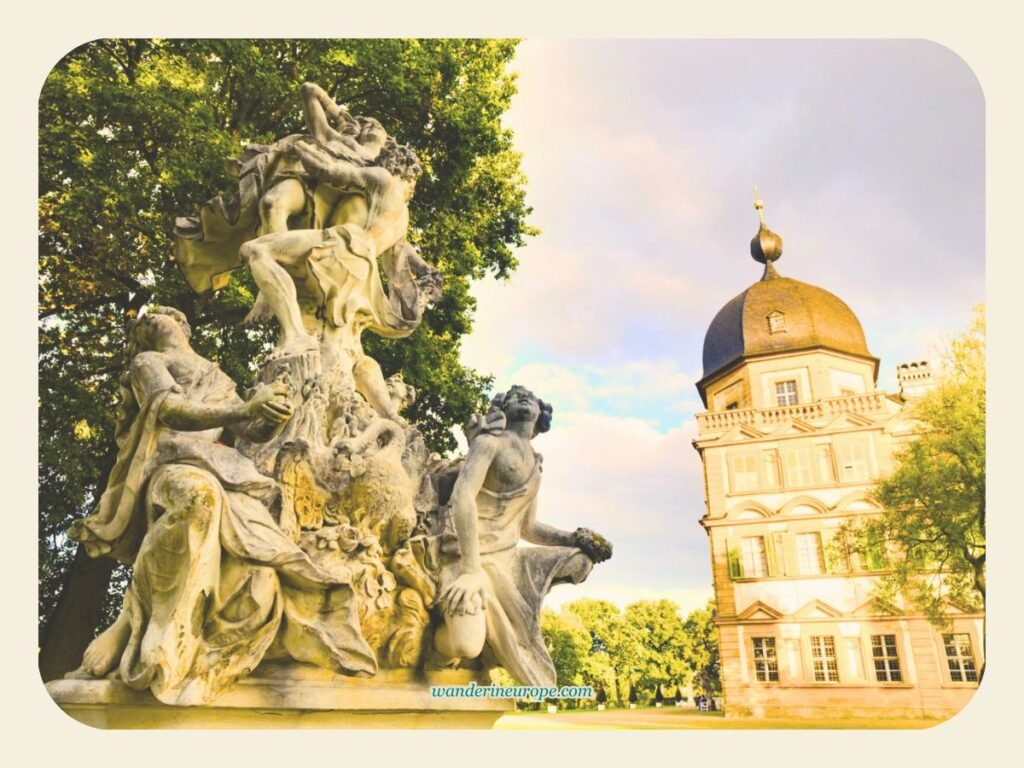 Explore Bamberg’s Scenic Castles and Magnificent Palaces 7 One of the many beautiful sculptures in Seehof Palace, near Bamberg, Germany