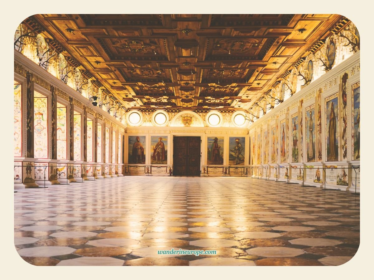 Innsbruck 25 One side of Spanish Hall in Innsbruck, a beautiful day trip from Garmisch-Partenkirchen, Germany