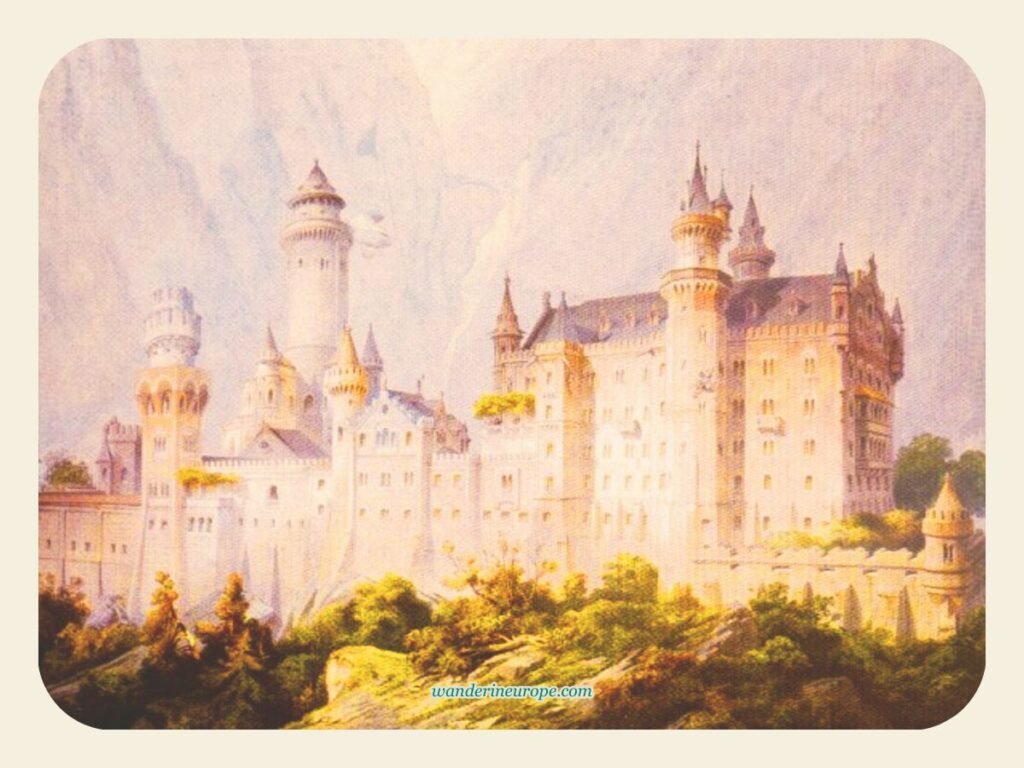 Plan drawing of Neuschwanstein Castle, Schwangau, Germany