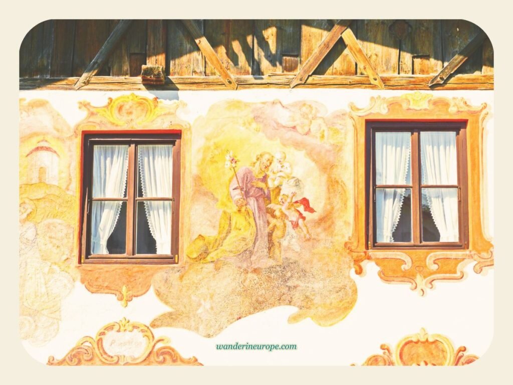 Lüftlmalerei in Oberammergau: The Fusion of Art and Culture 12 Saint Joseph depicted by a Lüftlmalerei in Oberammergau, Germany