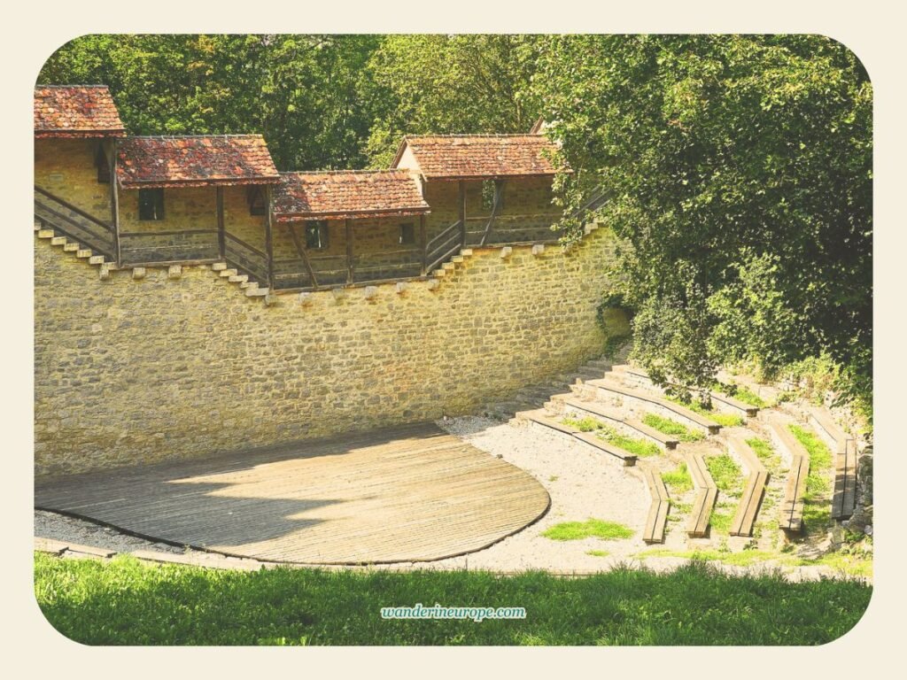 The mini amphitheater near Spital Gate along the wall of Rothenburg ob der Tauber, Germany