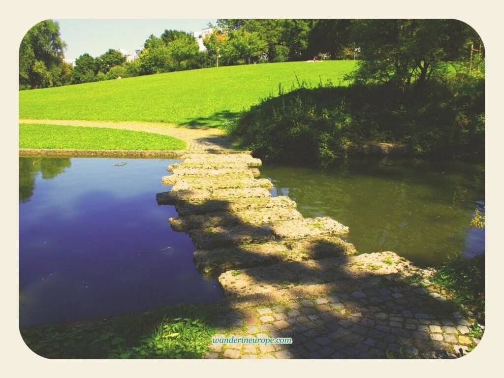 10 Beautiful Places in Munich for First-Timers and Explorers 106 Stepping-stones and the clean well maintained West Park, Munich, Germany