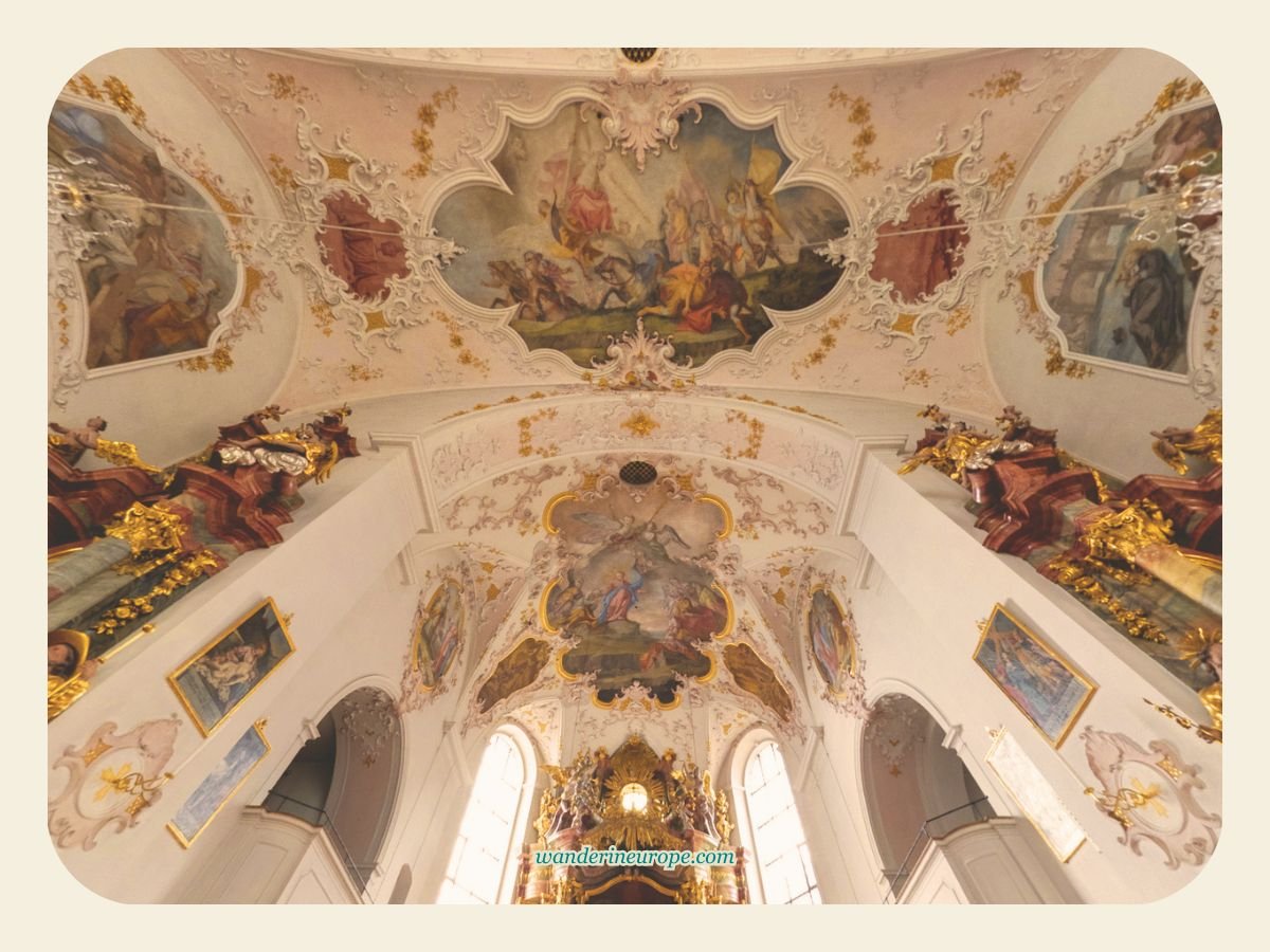 Your Guide to 10 Things to Do in Mittenwald, Bavarian Alps 17 The beautiful frescoes inside the church of St. Peter and Paul in Mittenwald, Germany