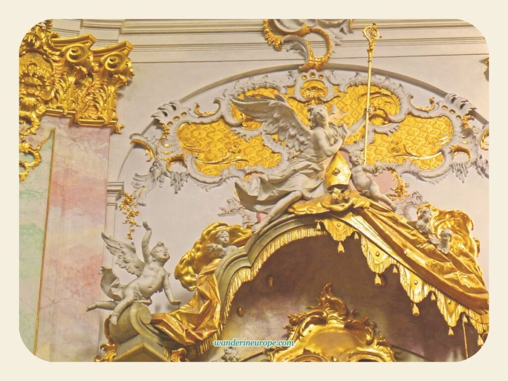 Oberammergau's Architectural Gem: St. Peter and Paul Church 6 The intricate details inside the Chruch of Saint Peter and Paul in Oberammergau, Germany