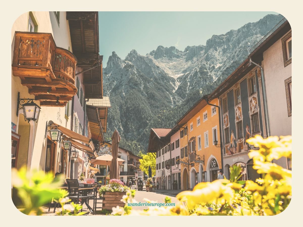 Your Guide to 10 Things to Do in Mittenwald, Bavarian Alps 1 The scenic and colorful street of Mittenwald, a beautiful day trip from Garmisch-Partenkirchen, Germany