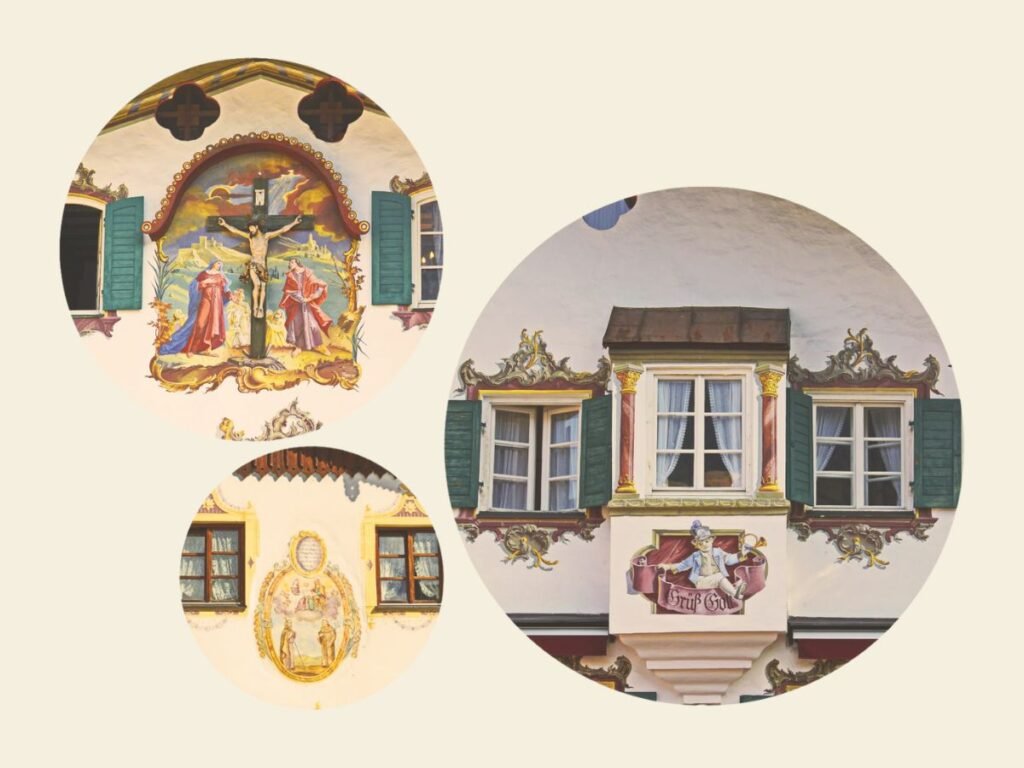 Lüftlmalerei in Oberammergau: The Fusion of Art and Culture 2 Walls decorated with Lüftlmalerei in Oberammergau, Germany