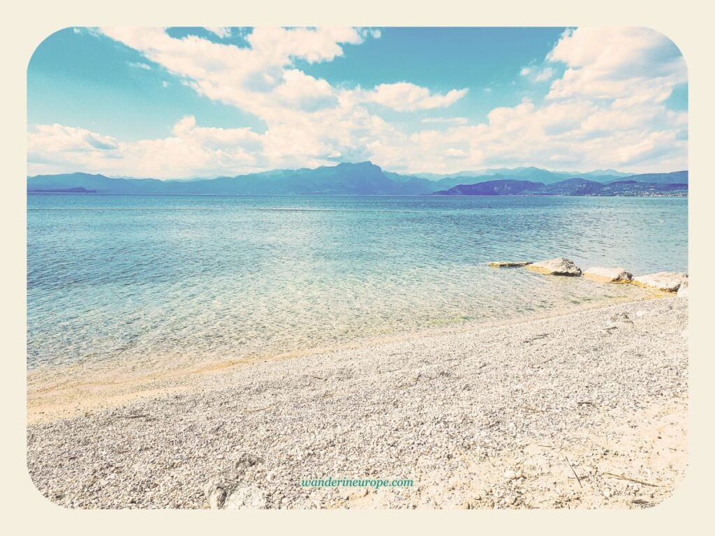 Beach in Lasize, Lake Garda, Italy