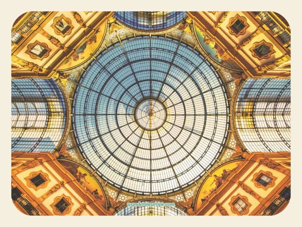 The Ultimate Explorer’s Guide to a Well-Rounded Milan Trip 44 Below the glass dome of Galleria Vittorio Emanuele II, Milan, Italy